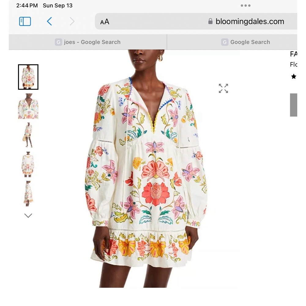Stunning Farm Rio Dress XL White With Vibrant Colors
